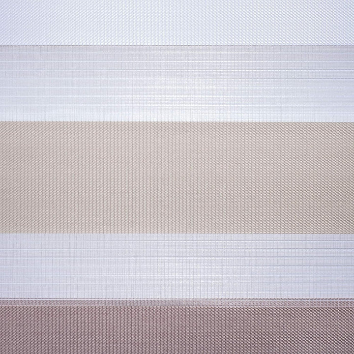 Klemmfix Doppelrollo dreifarbig hell beige Creme weiss - Breite 45 bis 120 cm, Länge 150 cm BZW. 210