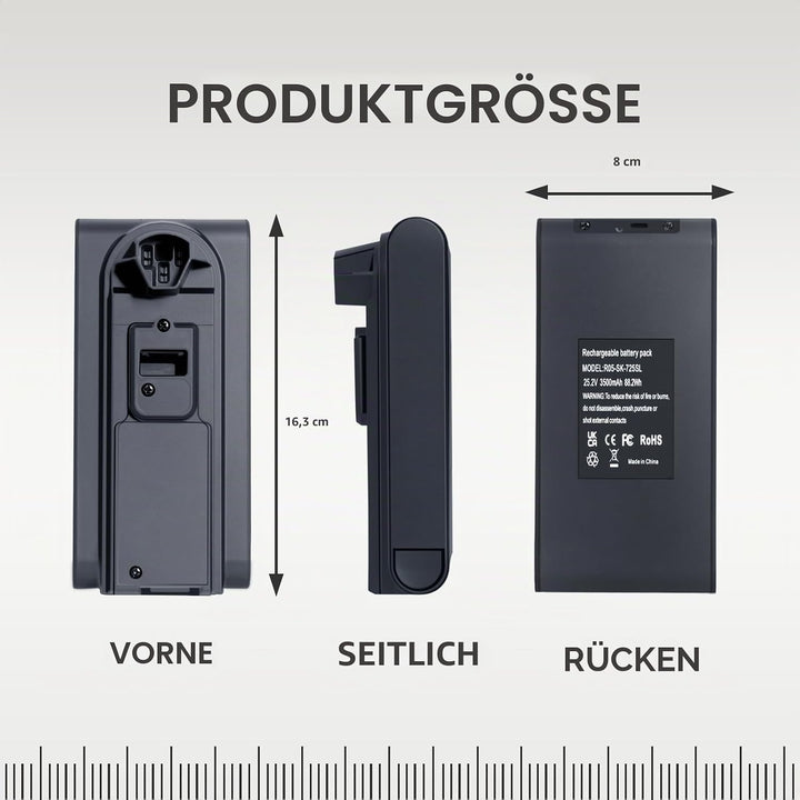 3,5 Ah 25,2 V Ersatz für Shark XBATR725SLEU Akku, Kompatibel mit IZ400UK IZ400UKT IZ400UKTSB IZ420UK