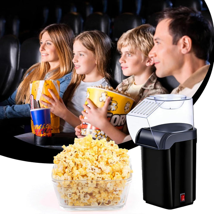 Heissluft Popcornmaschine - 1200W Mini Heissluft Popcorn Maker Ohne Öl Fett, 3 Min Schnellstart, One