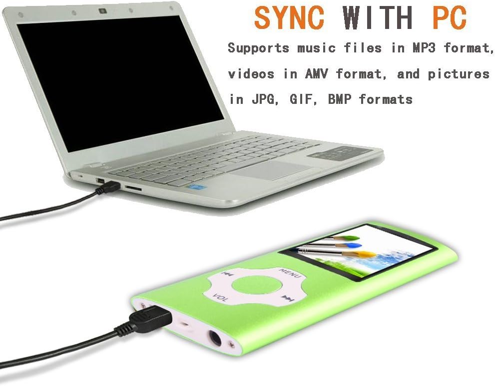 Hotechs MP3-Player/MP4-Player, MP3-Player mit 32 GB Speicherkarte, schlankes Design, digitales LCD-D