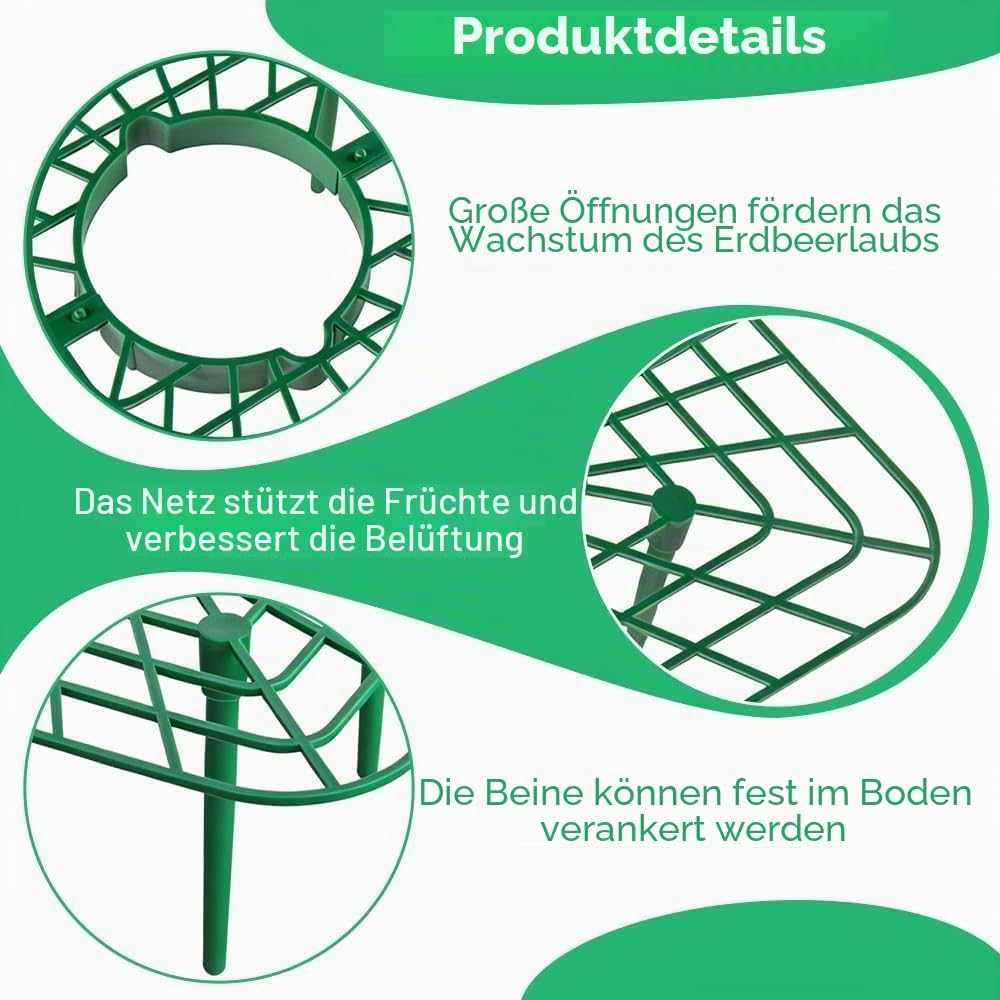10 Stück Erdbeerstützen Ständer, Erdbeeren Schutz Quadratisch Erdbeerreifer Erdbeerregal Abnehmbares