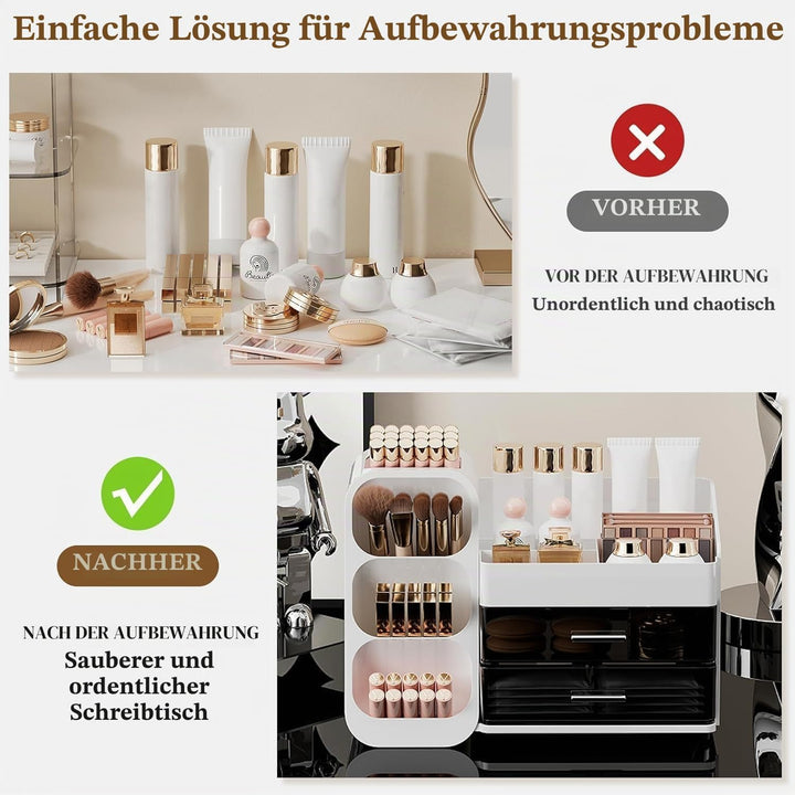 Make Up Organizer, Multifunktion Schminktisch Organizer, 3-in-1 Kosmetik Organizer, Schmink und Skin