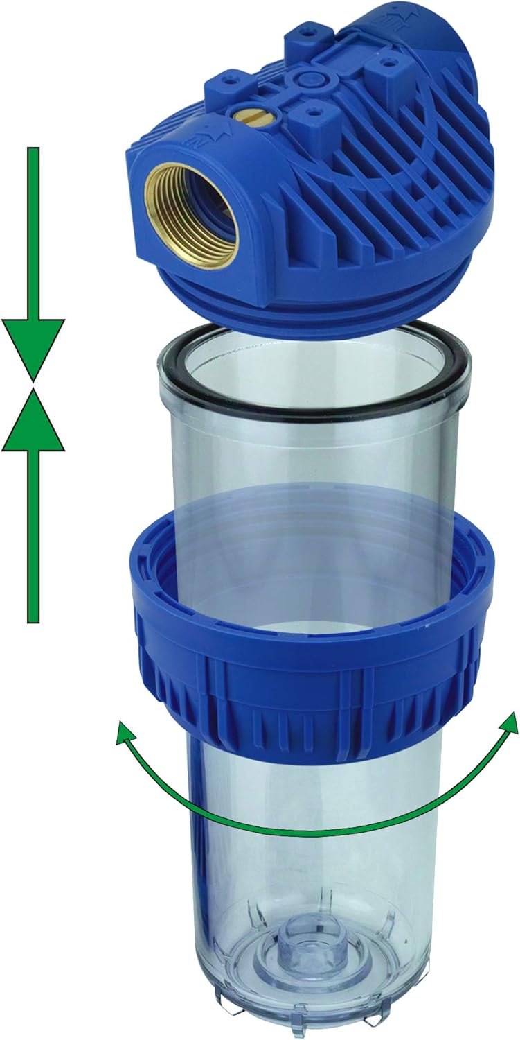10 Zoll Wasserfilter Anschluss 1" Vorfilter Nachfilter für Hauswasserwerk GartenPumpen Hauswasserlei