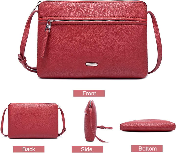 David Jones - Damen Umhängetasche - Kleine Flache Handtasche PU Leder - Tasche Klassiche Elegante Be