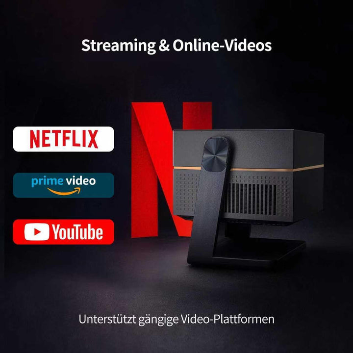 Beamer mit 4K Unterstützung für Heimkino – Beamer Heimkino Projektor 4K mit Autofokus & automatische