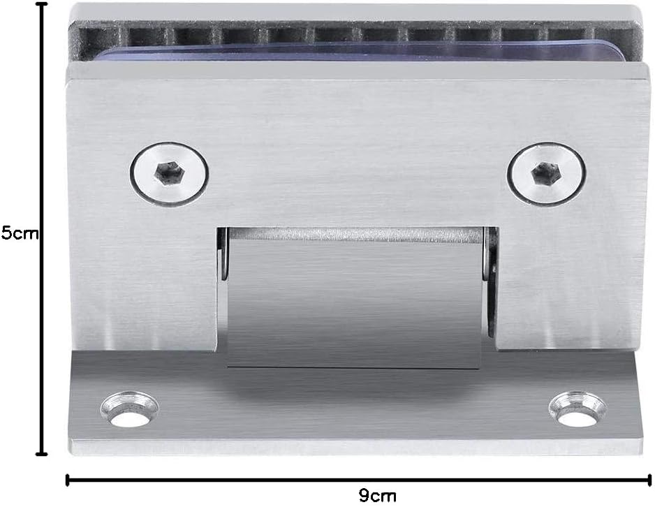 Fdit Scharnier für Glas-Tür, 90º, Wandhalterung ohne Rahmen, Clip für Duschtür, Glas, 8 – 10 mm, mit