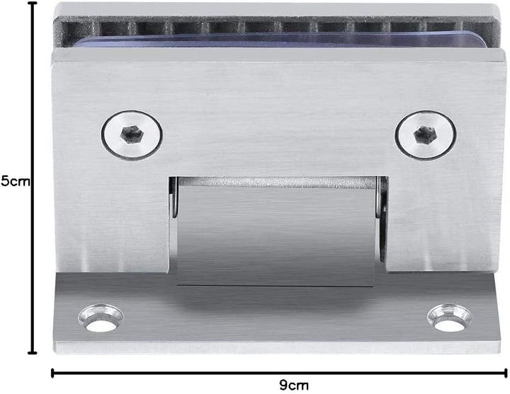 Fdit Scharnier für Glas-Tür, 90º, Wandhalterung ohne Rahmen, Clip für Duschtür, Glas, 8 – 10 mm, mit