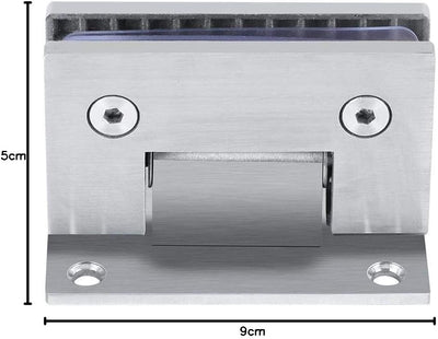 Fdit Scharnier für Glas-Tür, 90º, Wandhalterung ohne Rahmen, Clip für Duschtür, Glas, 8 – 10 mm, mit