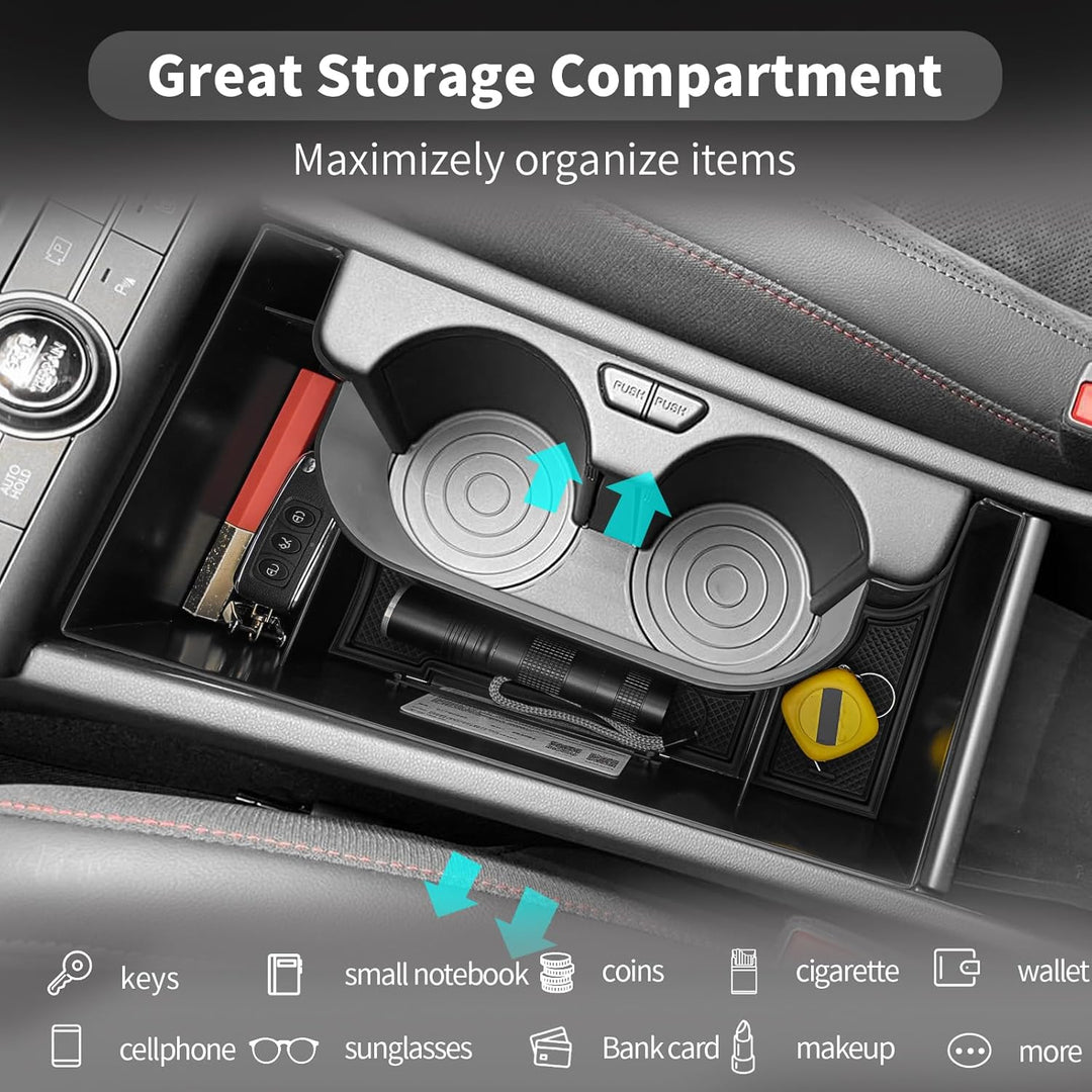 CDEFG Kompatibel mit Hyundai Kona SX2 2024-2026 Mittelkonsole Organizer Aufbewahrungsbox Handschuhfa