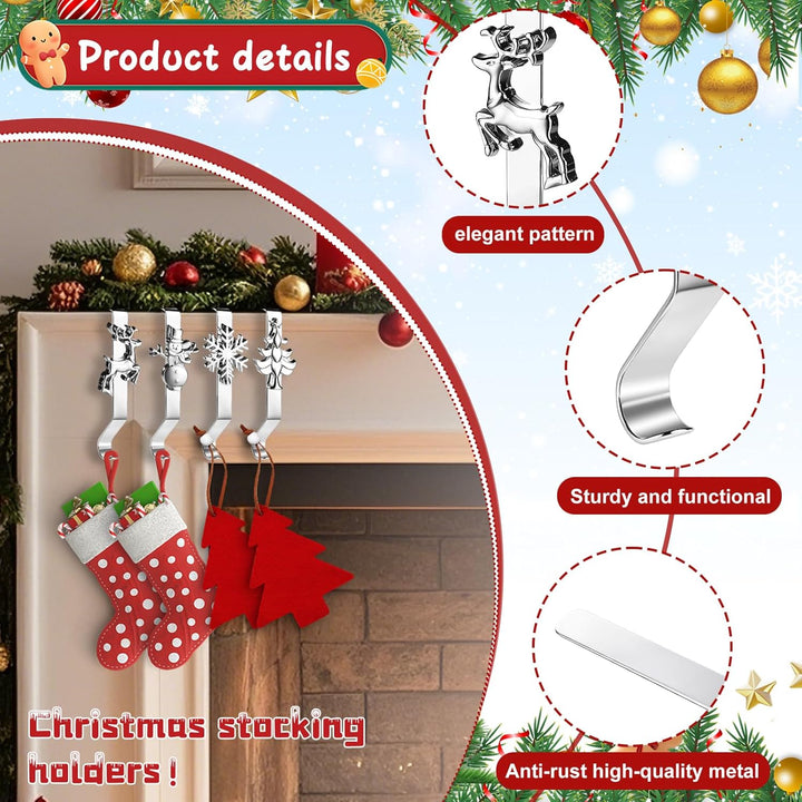 Molinter - 4 Stück Weihnachtsstrumpfhalter