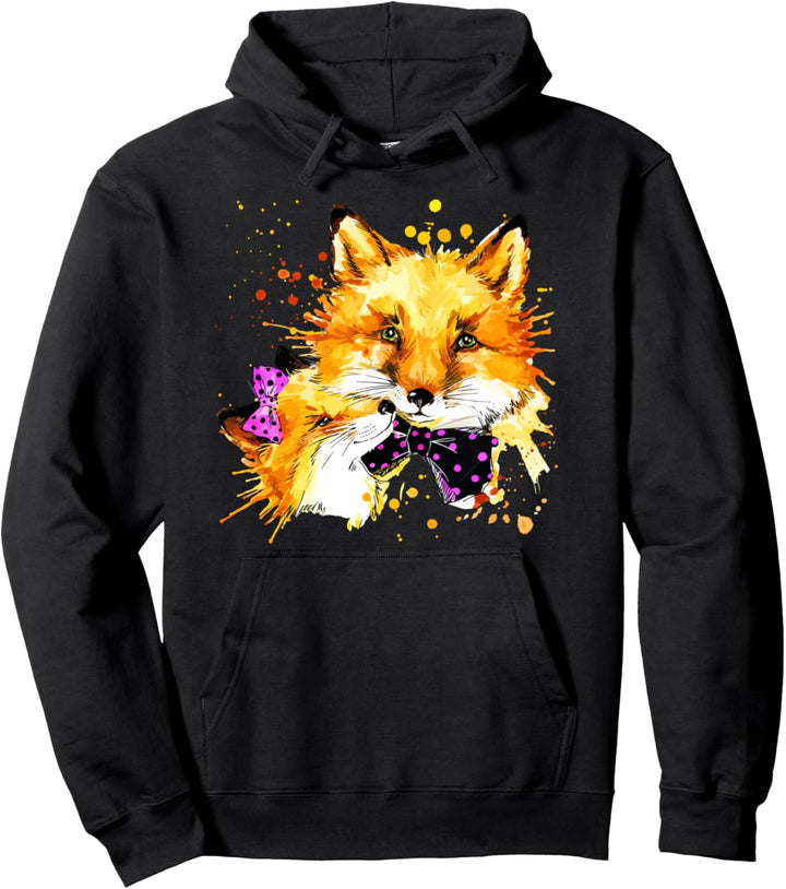 Fuchs, handbemalter Fuchs Pullover Hoodie