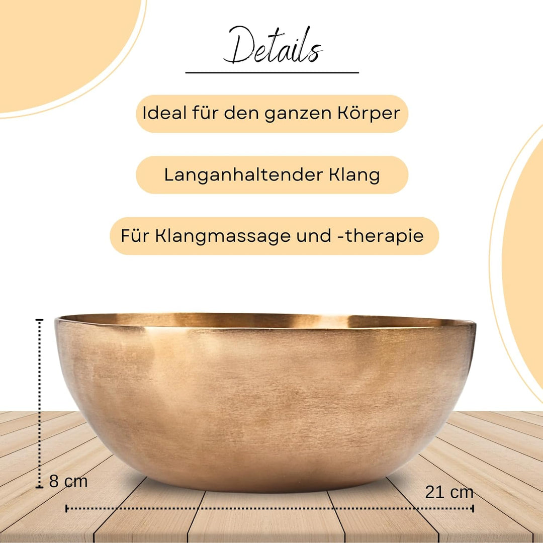 Peter Hess Therapieklangschale Universalschale (21 cm, 900 g) Klangschale mit Filzschlägel und Unter