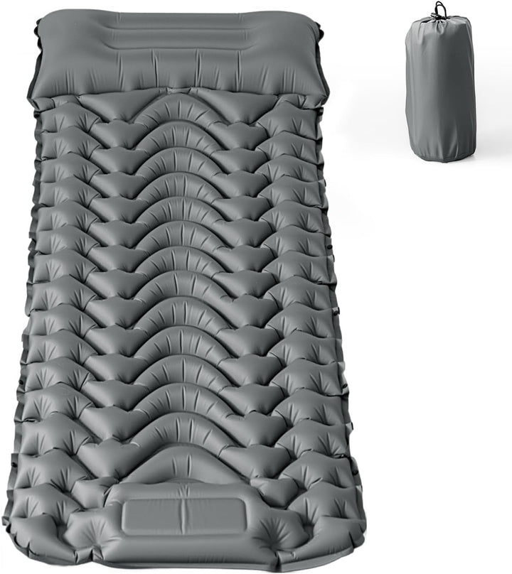 Isomatte Camping mit integrierter Fusspumpe 8cm Dicke Aufblasbare Campingmatte Outdoor, Wasserdicht
