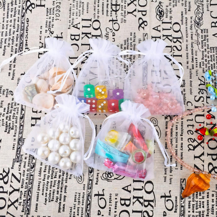 MAOOY Organzasäckchen 30x40 cm Weiss 100 Stück Organza Säckchen Zum Befüllen Klein Organzabeutel Sch