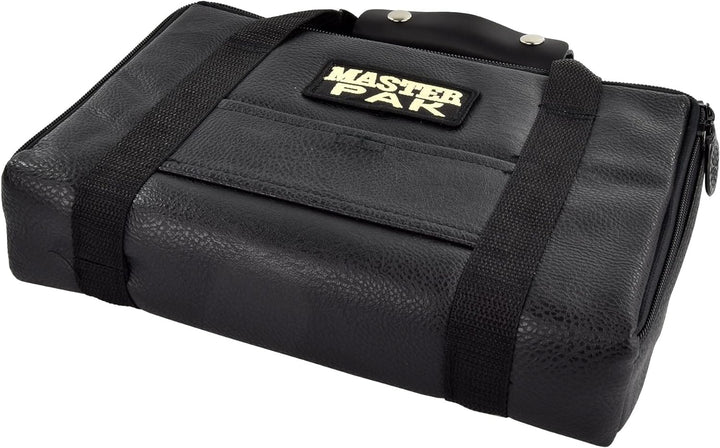 Karella Darttasche Master PAK,Lederoptik, schwarz, perfekte Aufbewahrung für bis 3 Set Darts und vie