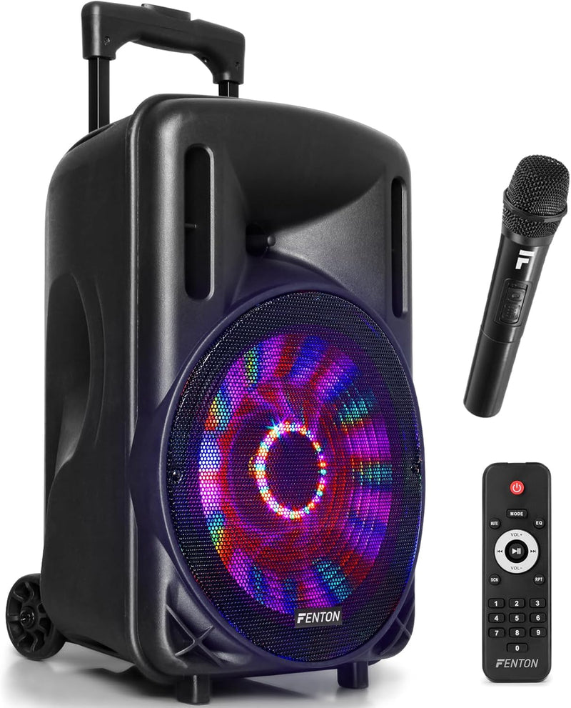 Fenton FT10LED, Partybox Bluetooth Box gross, 450 W Akku Musik Box, Karaoke Machine, MP3, SD, USB, 1