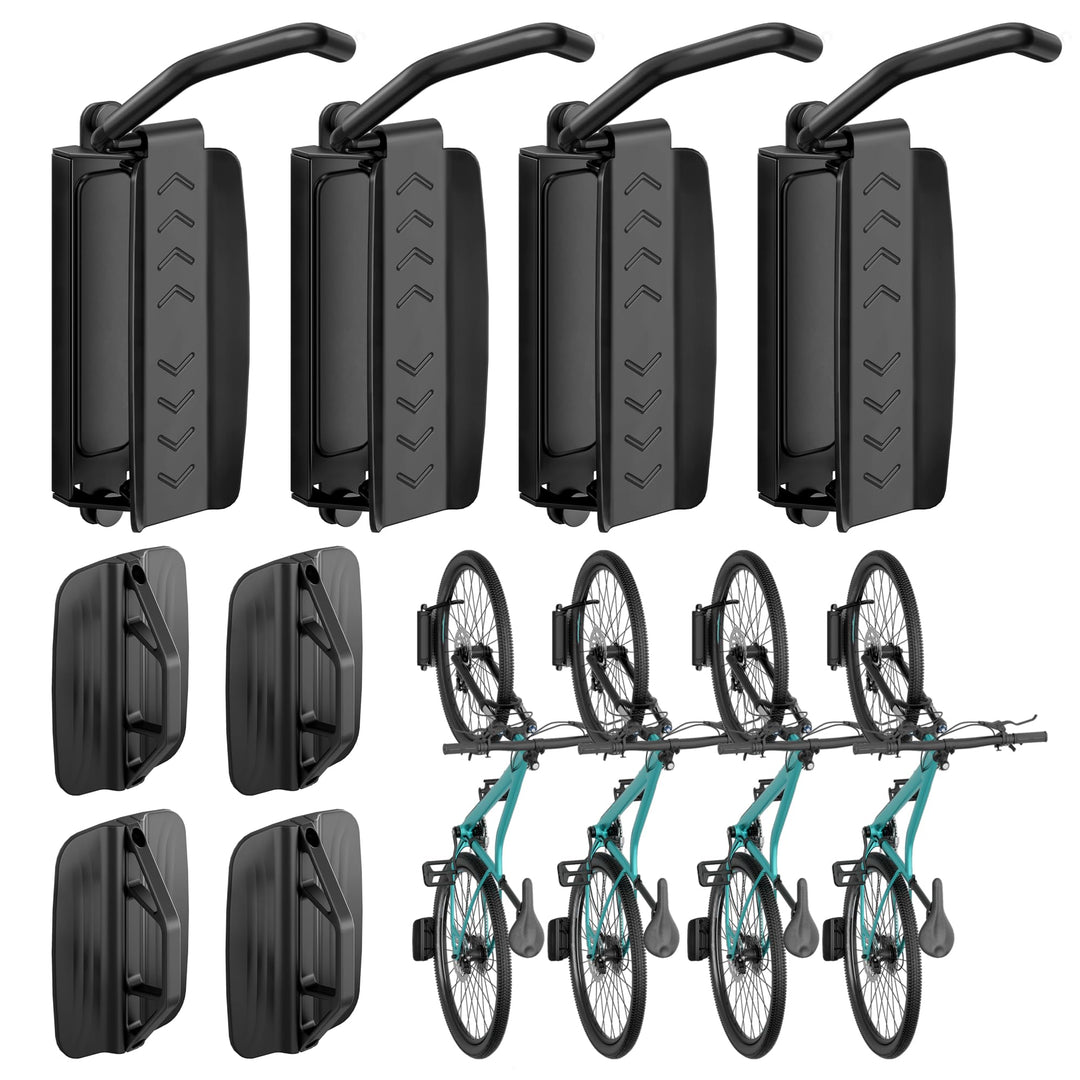 PEGZONE 4er-Packung Schwenkbare Fahrrad-Wandhalterung, Fahrradaufhänger für die Garage, Wandhalterun