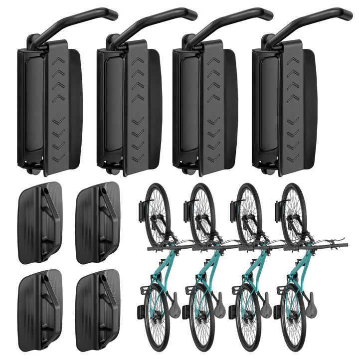 PEGZONE 4er-Packung Schwenkbare Fahrrad-Wandhalterung, Fahrradaufhänger für die Garage, Wandhalterun
