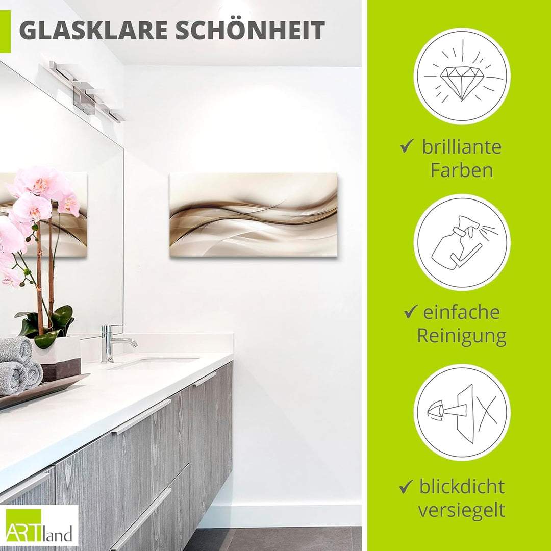 ARTland Glasbilder Wandbild Glas Bild einteilig 100x50 cm Querformat Moderne Kunst Abstrakt Modern R