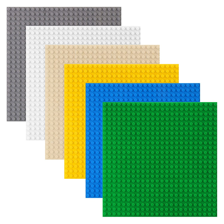 6 Platten-Set Bauplatte Kompatibel mit Lego, 19.2 * 19.2cm, Grundplatte mit 24x24Noppen,Konstruktion