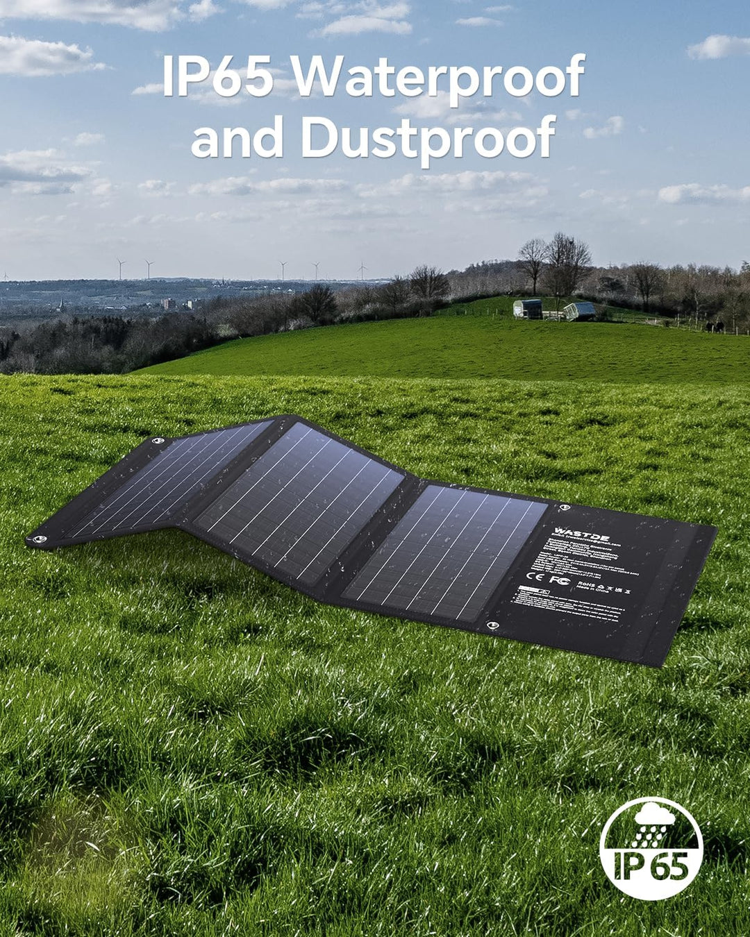 30W Solarpanel Faltbares, WASTDE Tragbar Solarladegerät ETFE mit DC30V, QC3.0 USB-A/USB-C Anschlüsse