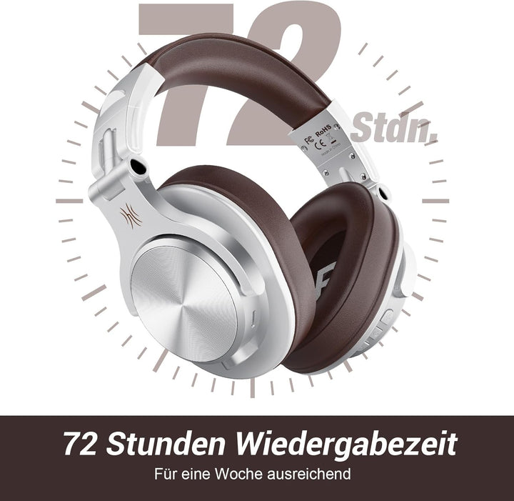 OneOdio Bluetooth Kopfhörer Over Ear, 72 Stdn HiFi Stereo Kopfhörer Kabellos, Wireless Headphones mi