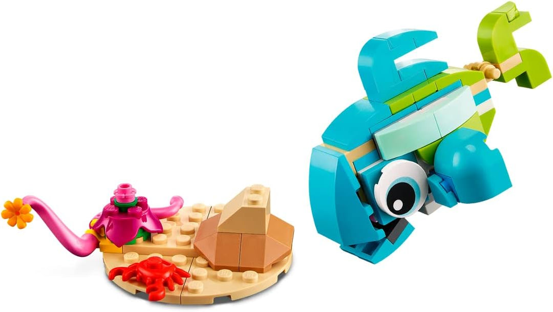 Lego Creator 3-in-1 Set: Delfin und Schildkröte 31128 + Tropischer Papagei 30581 (Polybag)