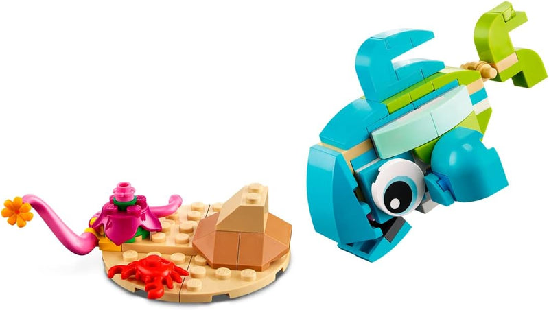 Lego Creator 3-in-1 Set: Delfin und Schildkröte 31128 + Tropischer Papagei 30581 (Polybag)