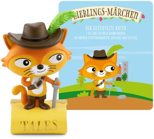 tonies Hörfiguren für Toniebox, Lieblings-Märchen – Der gestiefelte Kater und 3 weitere Märchen, Hör