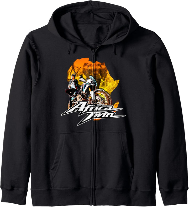 Africa Touring Twin Motorrad Natur Frau Kapuzenjacke