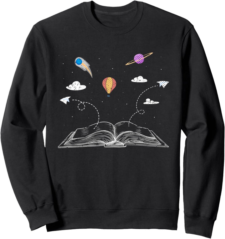 Weltall Bücherwurm Buch Bibliothek Weltraum Bücher Lesen Sweatshirt