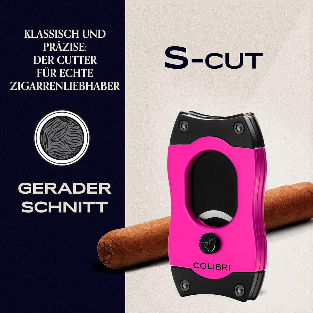 Colibri S-Cut Zigarrenschneider - Klassischer Gerader Schnitt - Bis zu 66 Ringmass Zigarren - Ergono