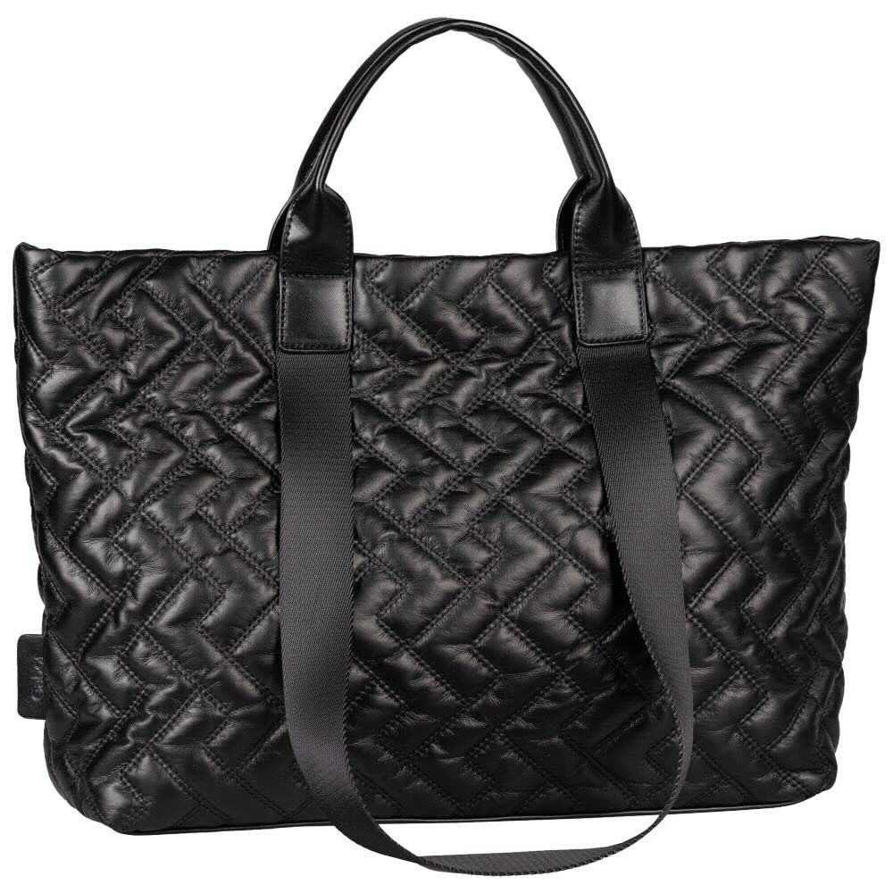 camel active Damen Gabor Bags Haley Shopper Umhängetasche Reissverschluss Gross Silber Schwarz, Schw
