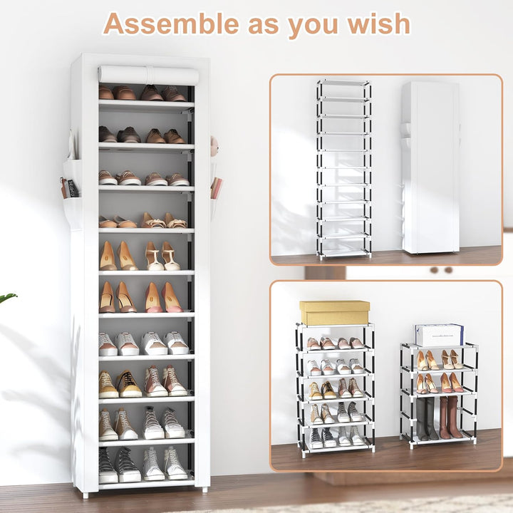 Vicye Schuhregal mit 11 Ebenen, Schuhschrank Schmal und Hoch für 20-22 Paar Schuhe, Schuhregale aus