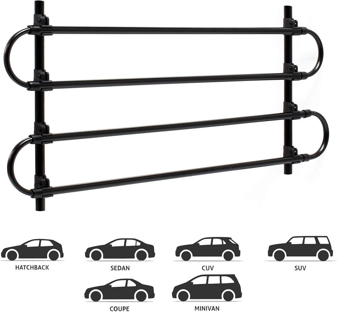 Wiltec Hundegitter fürs Auto Modell G, 40 cm hoch, verstellbare Breite 83-145 cm, Trenngitter univer