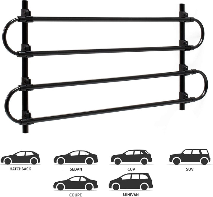 Wiltec Hundegitter fürs Auto Modell G, 40 cm hoch, verstellbare Breite 83-145 cm, Trenngitter univer