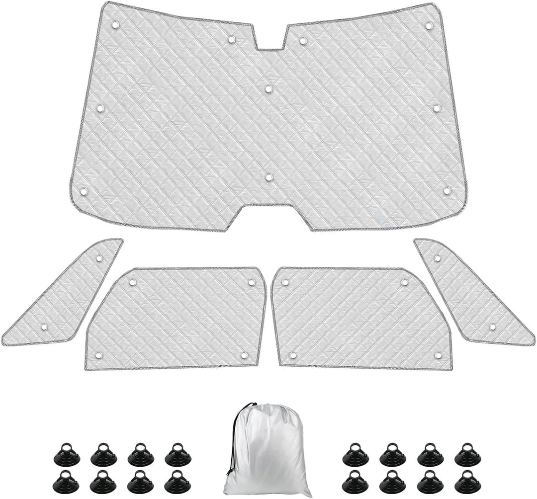 Thermomatte Fahrerhaus Innen Kompatibel mit VW ID Buzz 2022-2026, 5PCS LWB Faltbare Isolierte Sonnen