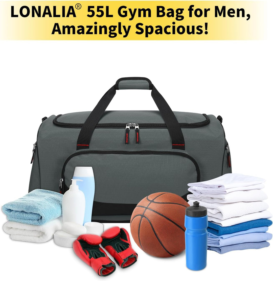 Sporttasche Reisetasche Herren Gross 55L - Weekender Gym Bag Fitness Tasche für Sport Training Urlau