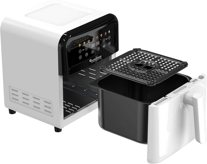 TurboTronic Heissluftfritteuse XXL 6 Liter, 1600W, 8 Programme, Timer, Airfryer Heissluftfritteuse D