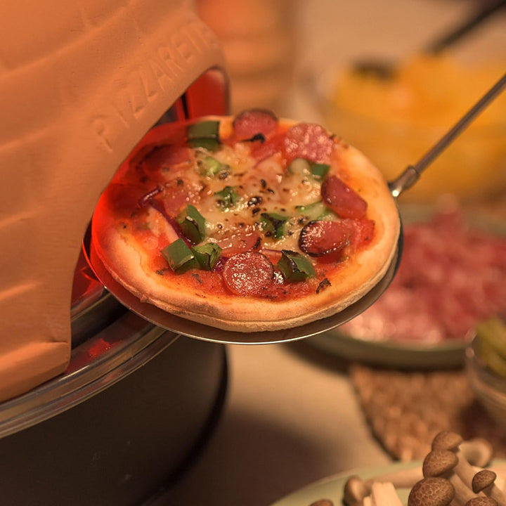 Monsterzeug Pizza Raclette Ofen, Elektrischer Mini-Ofen, Mobiler Steinofen für Zuhause, Inkl. Pizza-