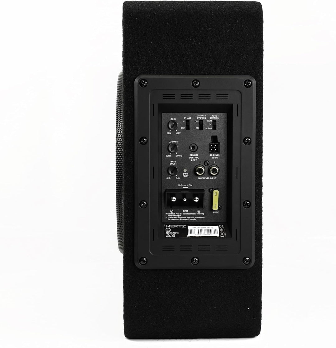Hertz CBA 250 – 250-mm Aktiv-Subwoofer in Bassreflexgehäuse, 500W Peak, integrierter Class-AB-Verstä