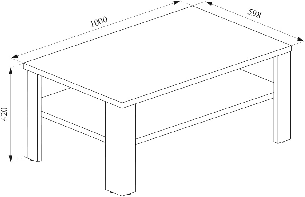 Vicco Couchtisch 100 x 60 cm Wohnzimmertisch Beistelltisch Sofatisch Kaffeetisch (Anthrazit