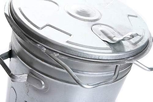 rg-vertrieb Mülltonne 110L verzinkter Stahl Müllbehälter mit Deckel und festen Rädern – robuste Abfa
