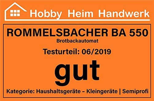 ROMMELSBACHER Brotbackautomat BA 550 - 13 Programme, automatisches Zutatenfach, 2 Brotgrössen (700 g
