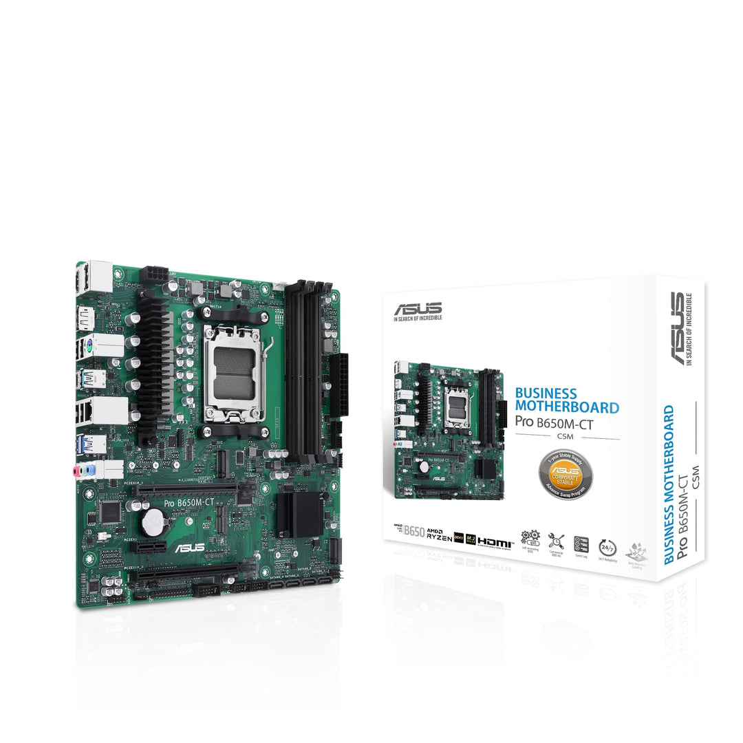 ASUS Pro B650M-CT-CSM Business Mainboard Sockel AMD AM5 (Ryzen 7000, micro-ATX, DDR5 Speicher, PCIe