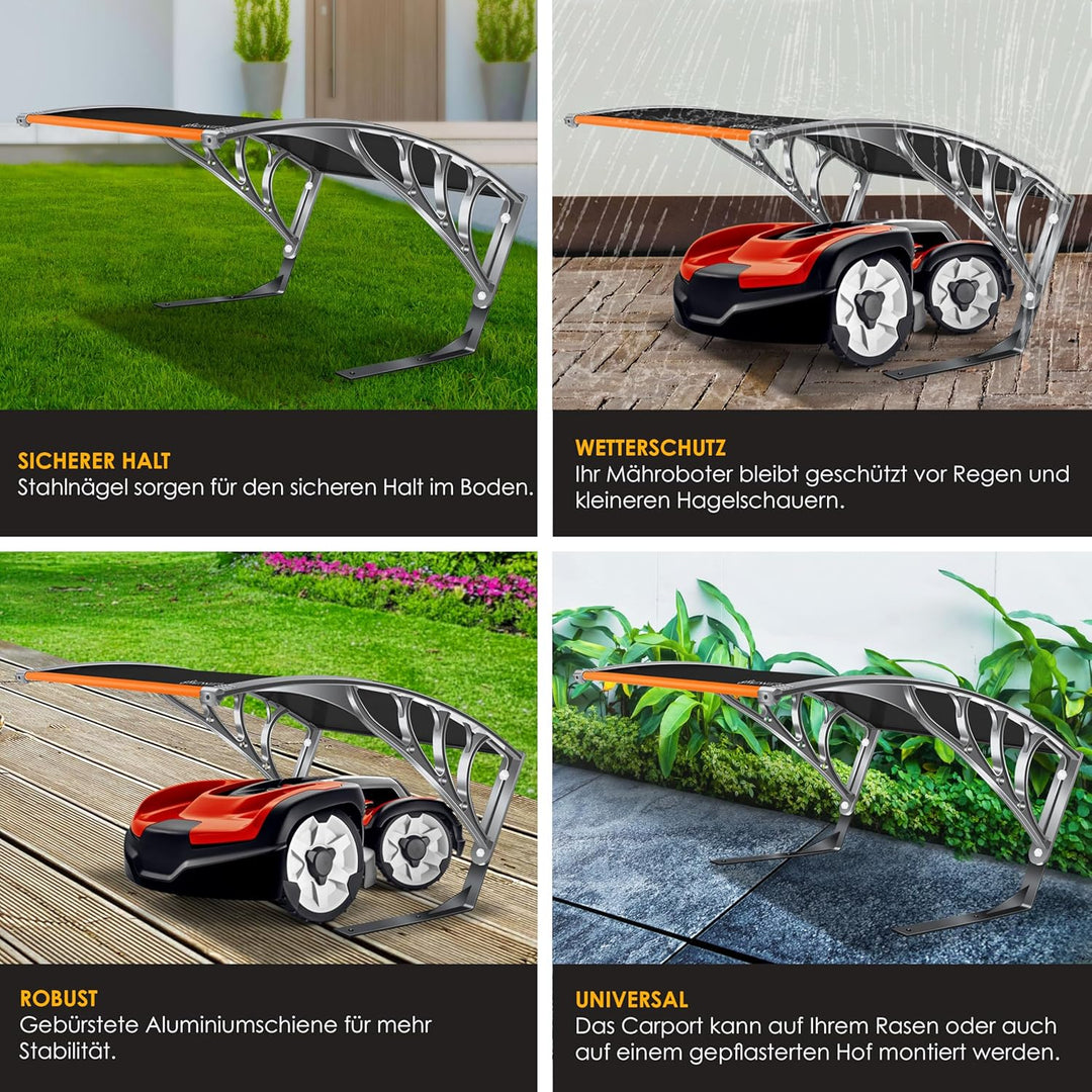 KESSER® Mähroboter Garage Dach Carport Überdachung für Rasenmäher Rasenroboter Automower Garten Witt