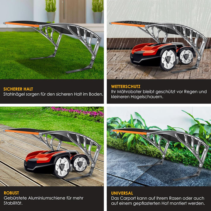 KESSER® Mähroboter Garage Dach Carport Überdachung für Rasenmäher Rasenroboter Automower Garten Witt
