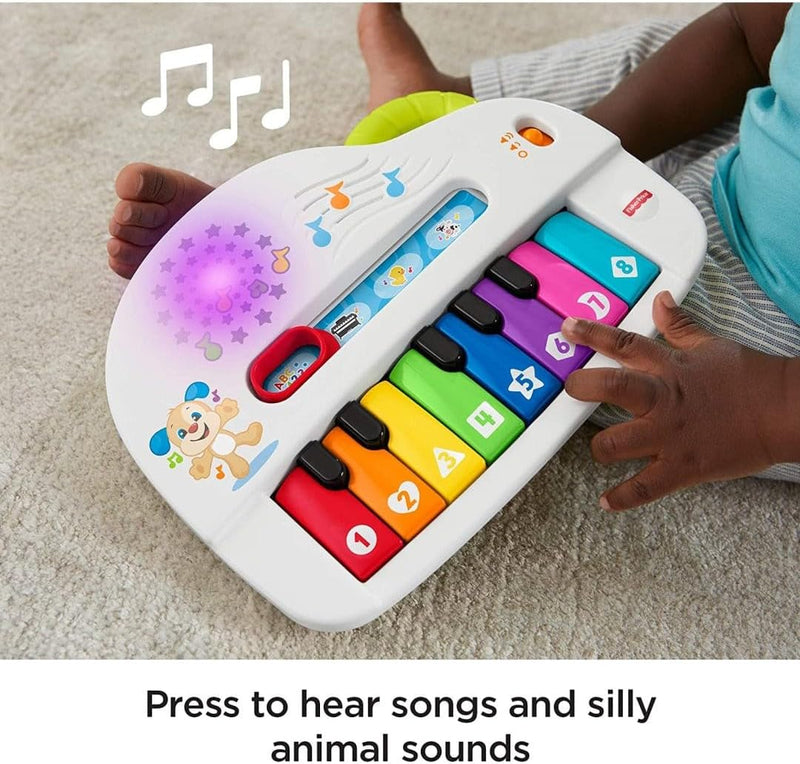 Fisher-Price Babys erstes Keyboard - tragbares Spielzeugklavier mit 4 Spielmöglichkeiten, Liedern, L