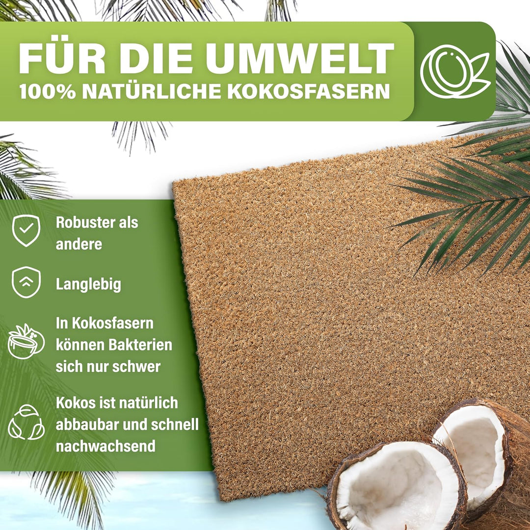 Fussmatte Kokos [Wetterfest] - extrem robust - Fussabtreter aussen - die Kokosmatte Fussmatte aussen