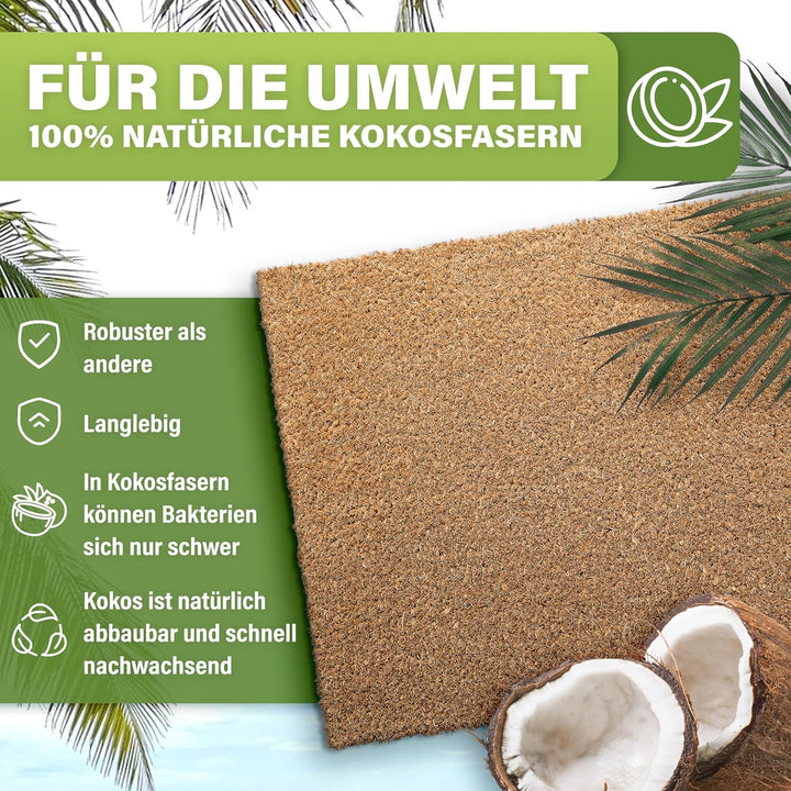 Fussmatte Kokos [Wetterfest] - extrem robust - Fussabtreter aussen - die Kokosmatte Fussmatte aussen